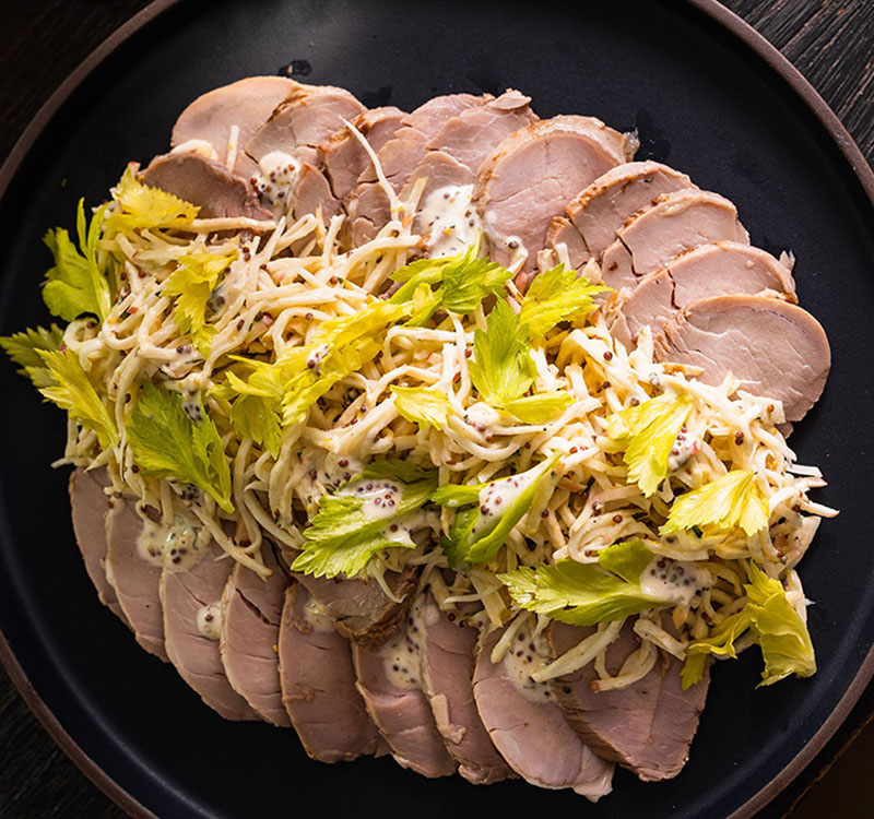 Pork tenderloin on a plate