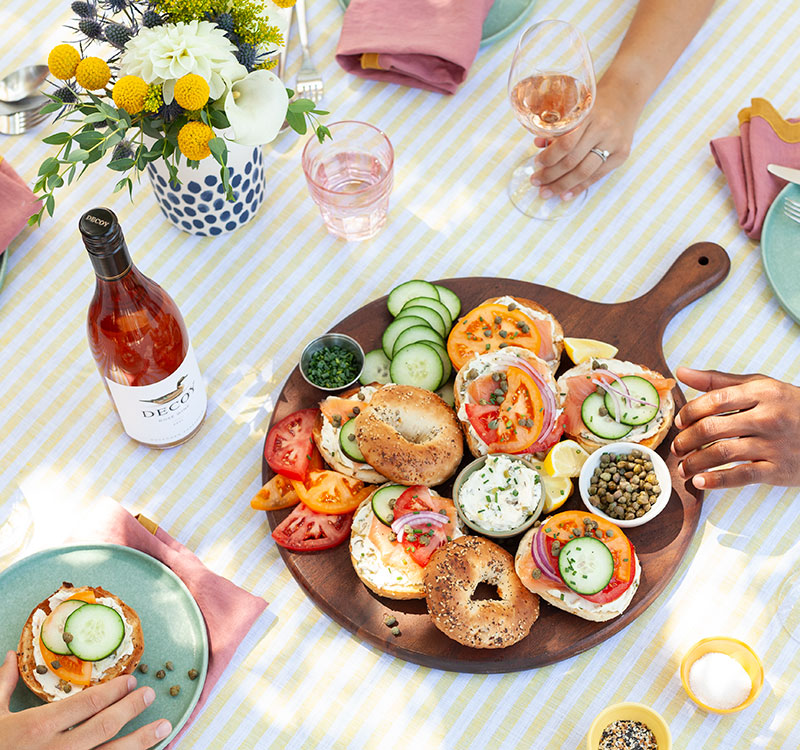 Smoked Salmon Bagel with Charred Scallion Cream Cheese