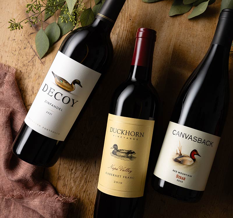 Duckhorn Portfolio red wines on a table