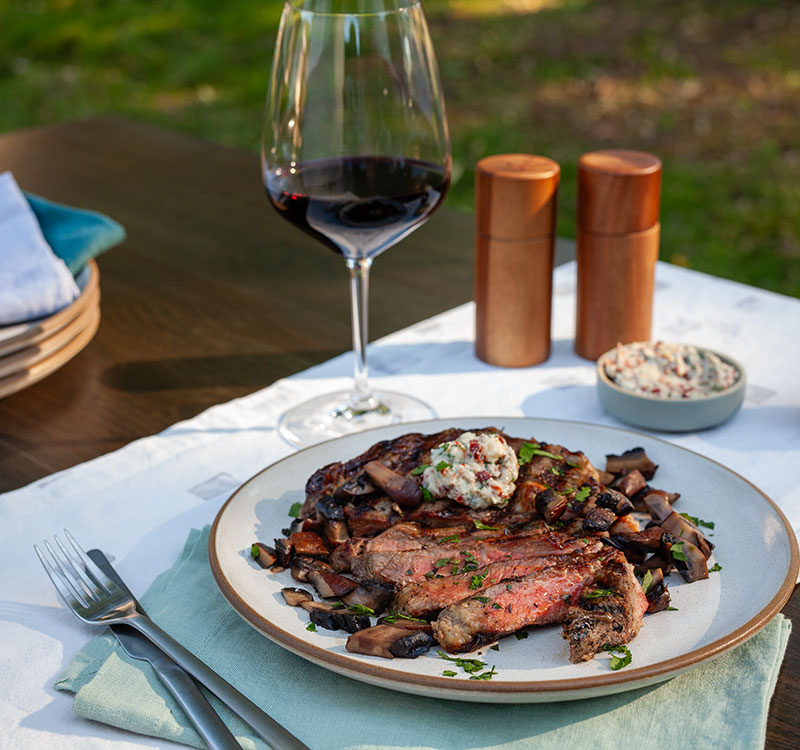 Ribeye Steak with Blue Cheese Butter