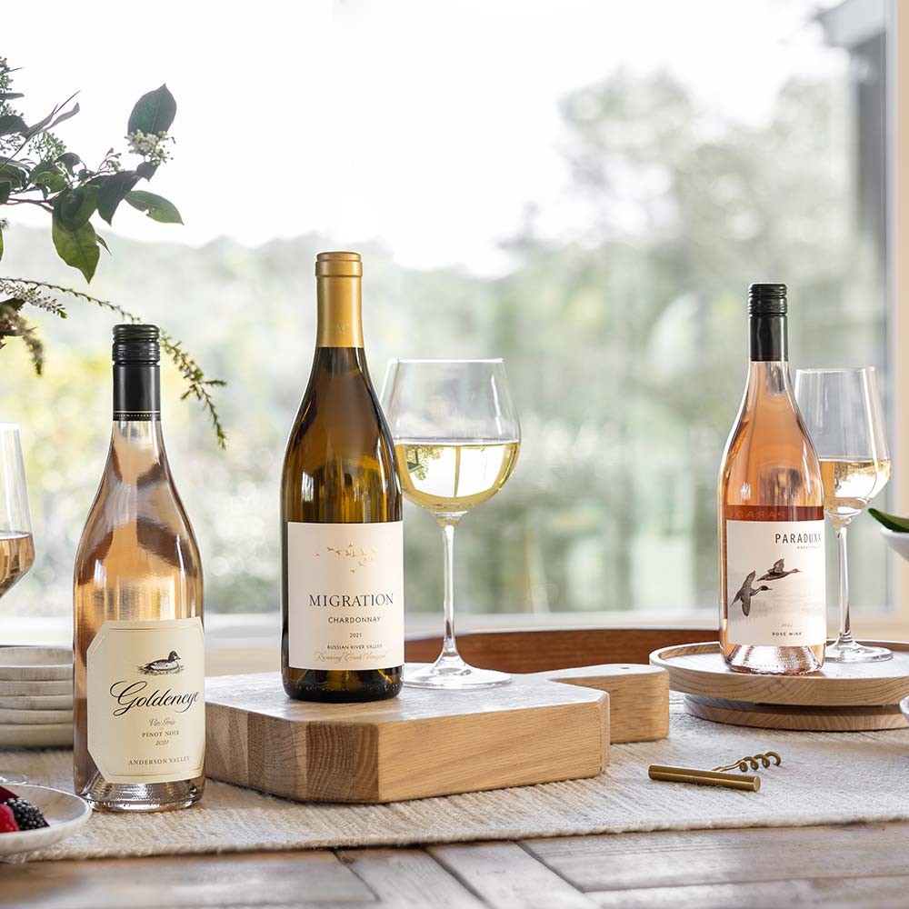 Four Duckhorn Portfolio wines on a table