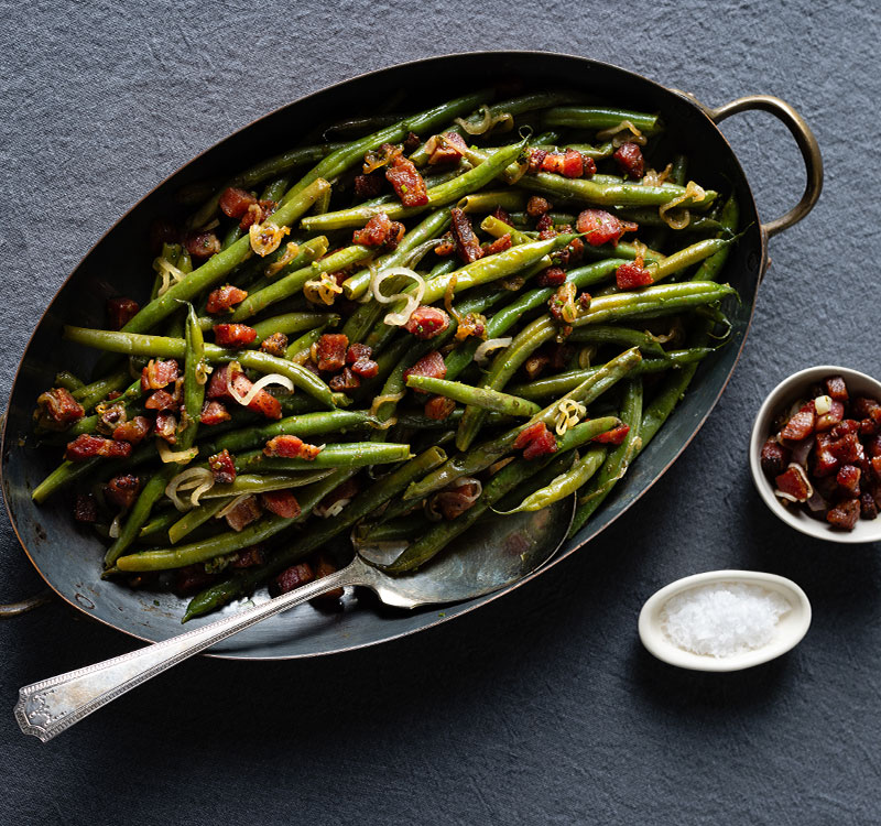 Green Beans with Pancetta and Shallot Vinaigrette 