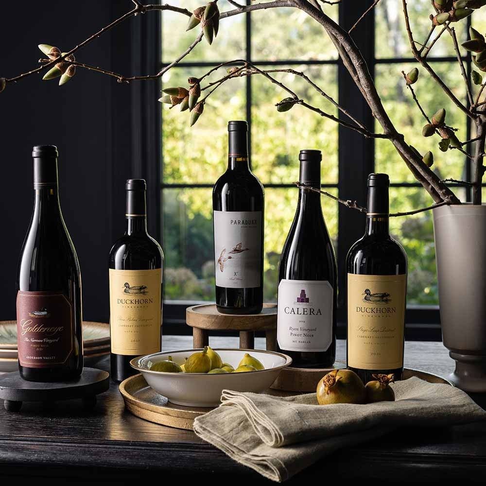 Duckhorn Portfolio wines on a table