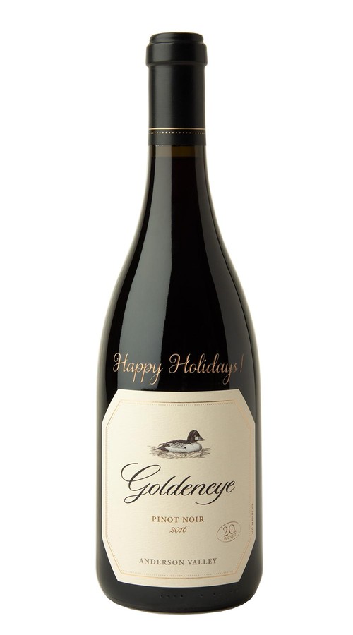 2016 Goldeneye Anderson Valley Pinot Noir (Happy Holidays Etched)