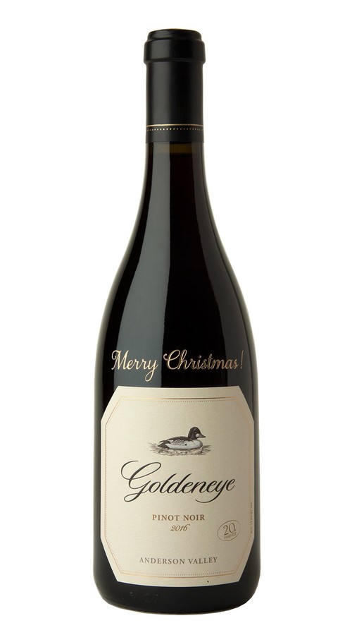 2016 Goldeneye Anderson Valley Pinot Noir (Merry Christmas Etched)