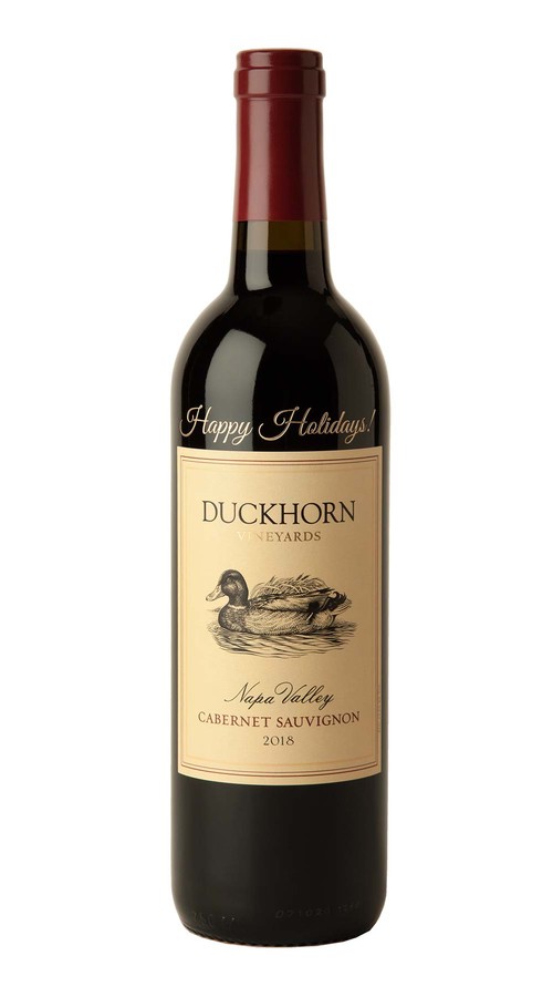 2018 Duckhorn Vineyards Napa Valley Cabernet Sauvignon Etched Happy Holidays