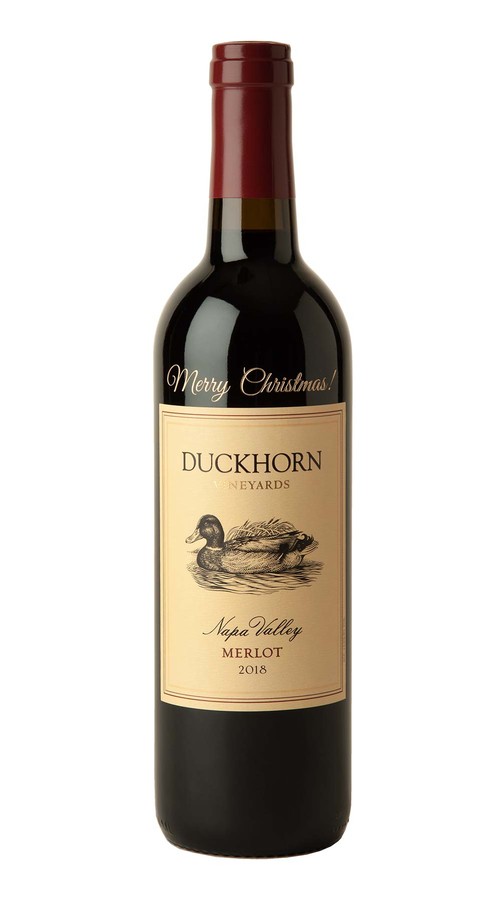 2018 Duckhorn Vineyards Napa Valley Merlot Etched Merry Christmas