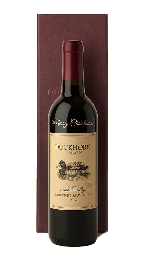 Merry Christmas Etched Cabernet Sauvignon Gift Pack