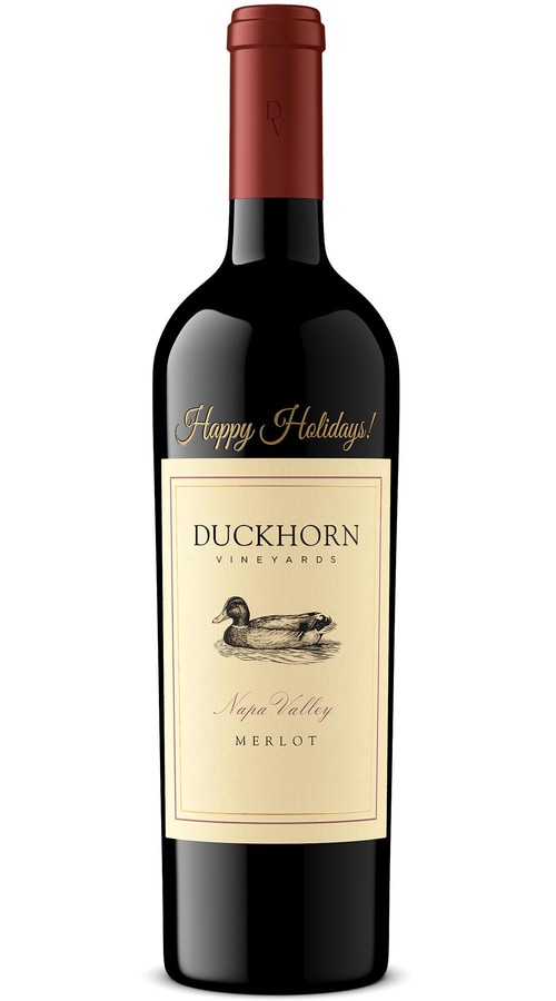 2019 Duckhorn Vineyards Napa Valley Merlot Etched Happy Holidays!