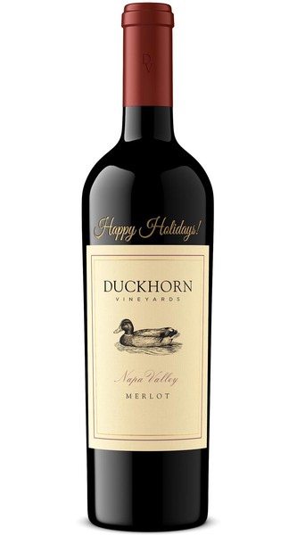 2019 Duckhorn Vineyards Napa Valley Merlot Etched Happy Holidays!