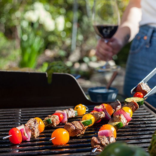 Beef Kebabs with Whipped Feta Sauce