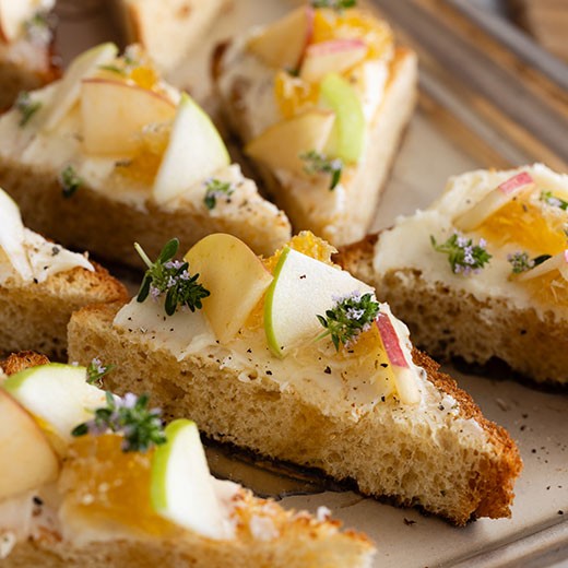 Brioche Toast with Whipped Brie, Apple and Honeycomb