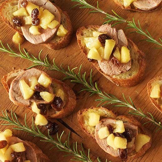 Pork 'Bruschetta' with Apple Mustard Compote