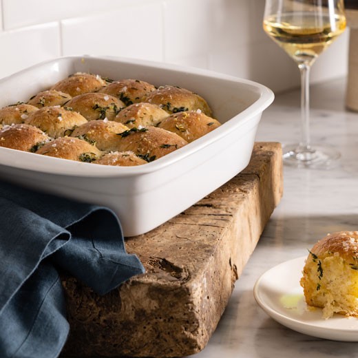 Rosemary Potato Rolls with Herbed Garlic Butter