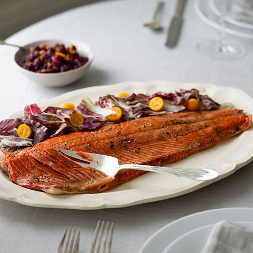 Maple Glazed Salmon with Cranberry and Citrus Compote